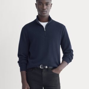 Cashmere Quarter Zip Sweater | Navy