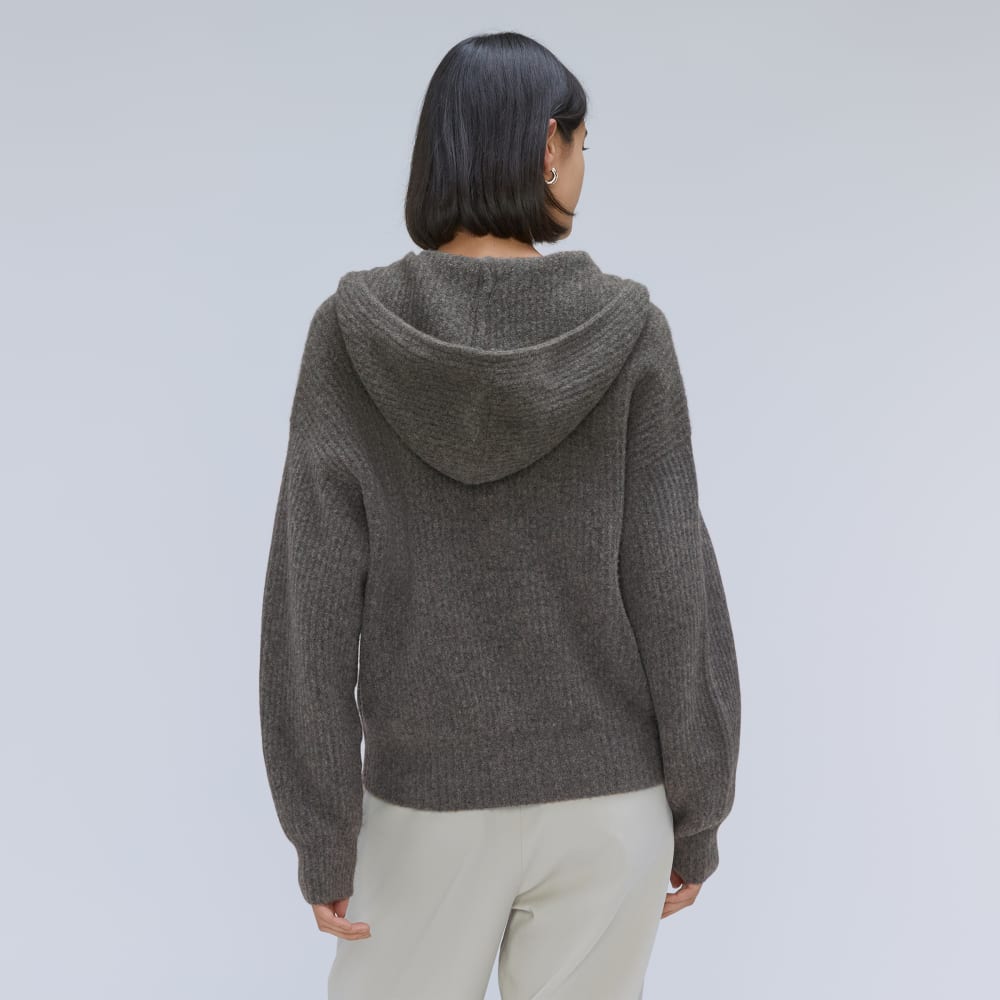 The Cozy-Stretch Hooded Cardigan | Heathered Charcoal - Image 3
