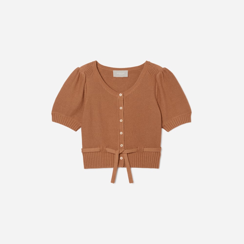 The Puff Sleeve Sweater Top | Tawny Brown