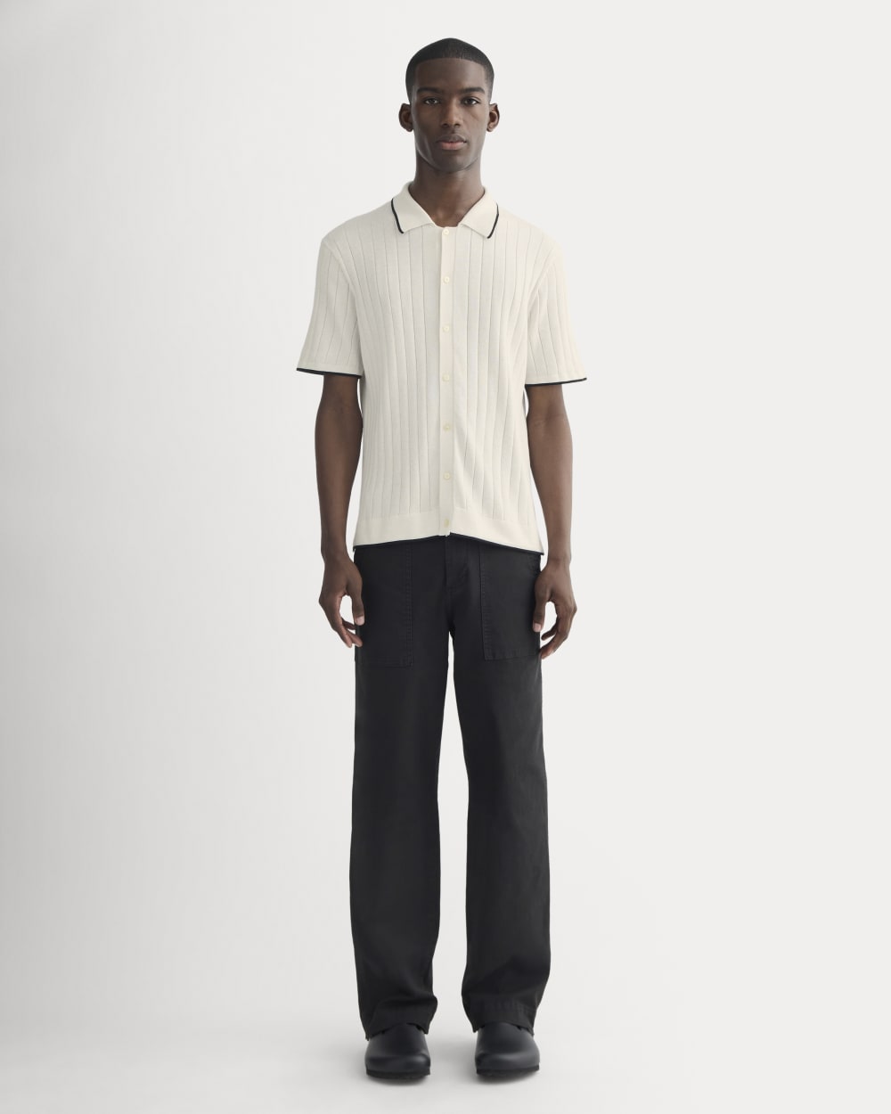 The No-Sweat Button-Down Polo | Heathered Canvas - Image 3
