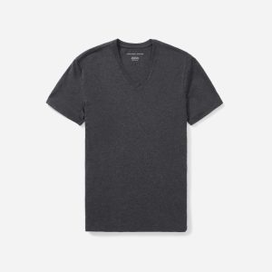 The Organic Cotton V-Neck Tee | Heather Charcoal