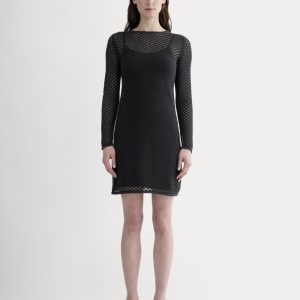 The Lace Knit Mini Dress | Black
