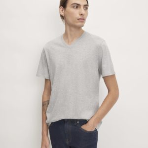 The Organic Cotton V-Neck Tee | Heathered Grey