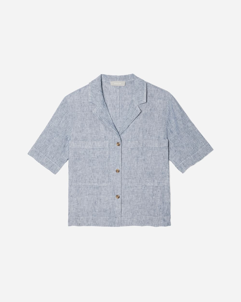 The Linen Workwear Shirt | Blue Pinstripe - Image 4