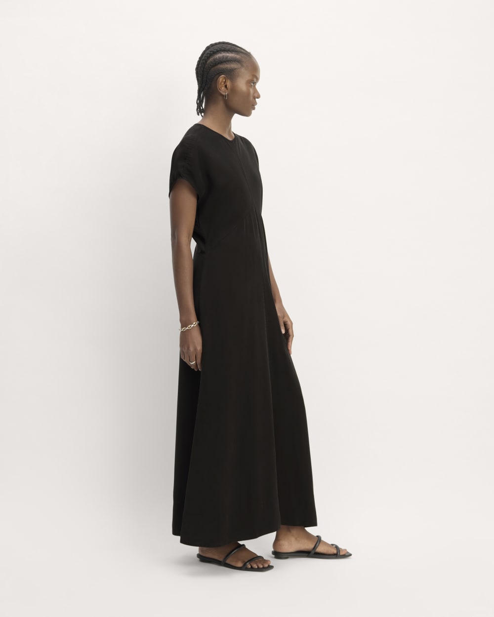 The TENCEL? Short-Sleeve Midi Dress | Black - Image 3
