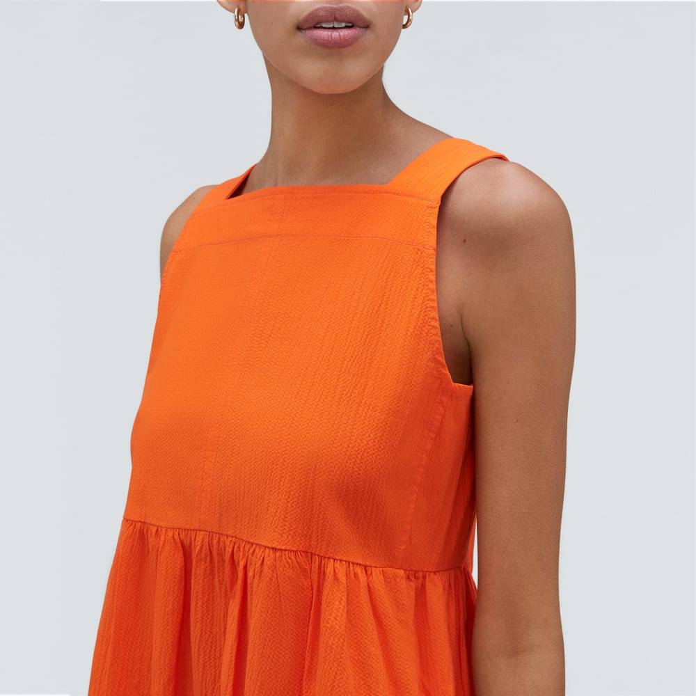 The Seersucker Midi Dress | Bright Orange - Image 4