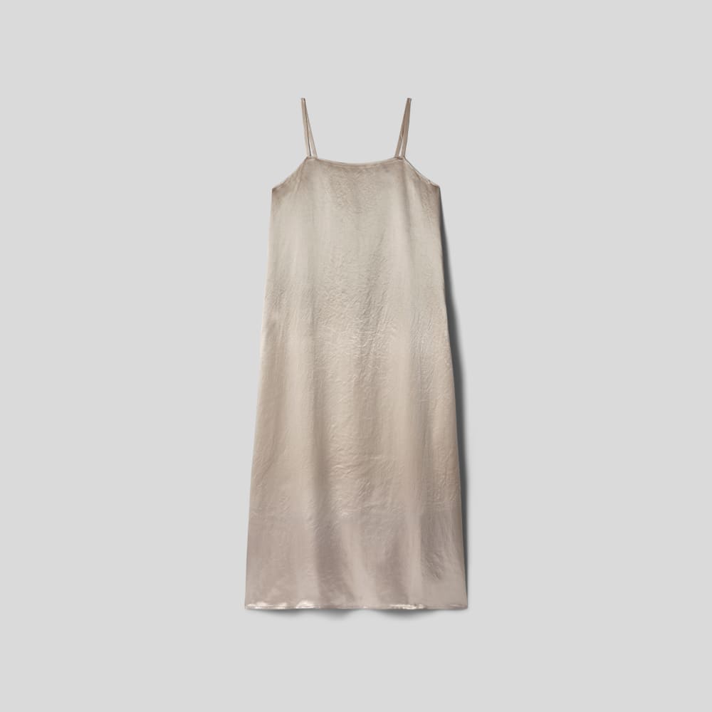 The Satin Square-Neck Slip Dress | Cream - Image 2