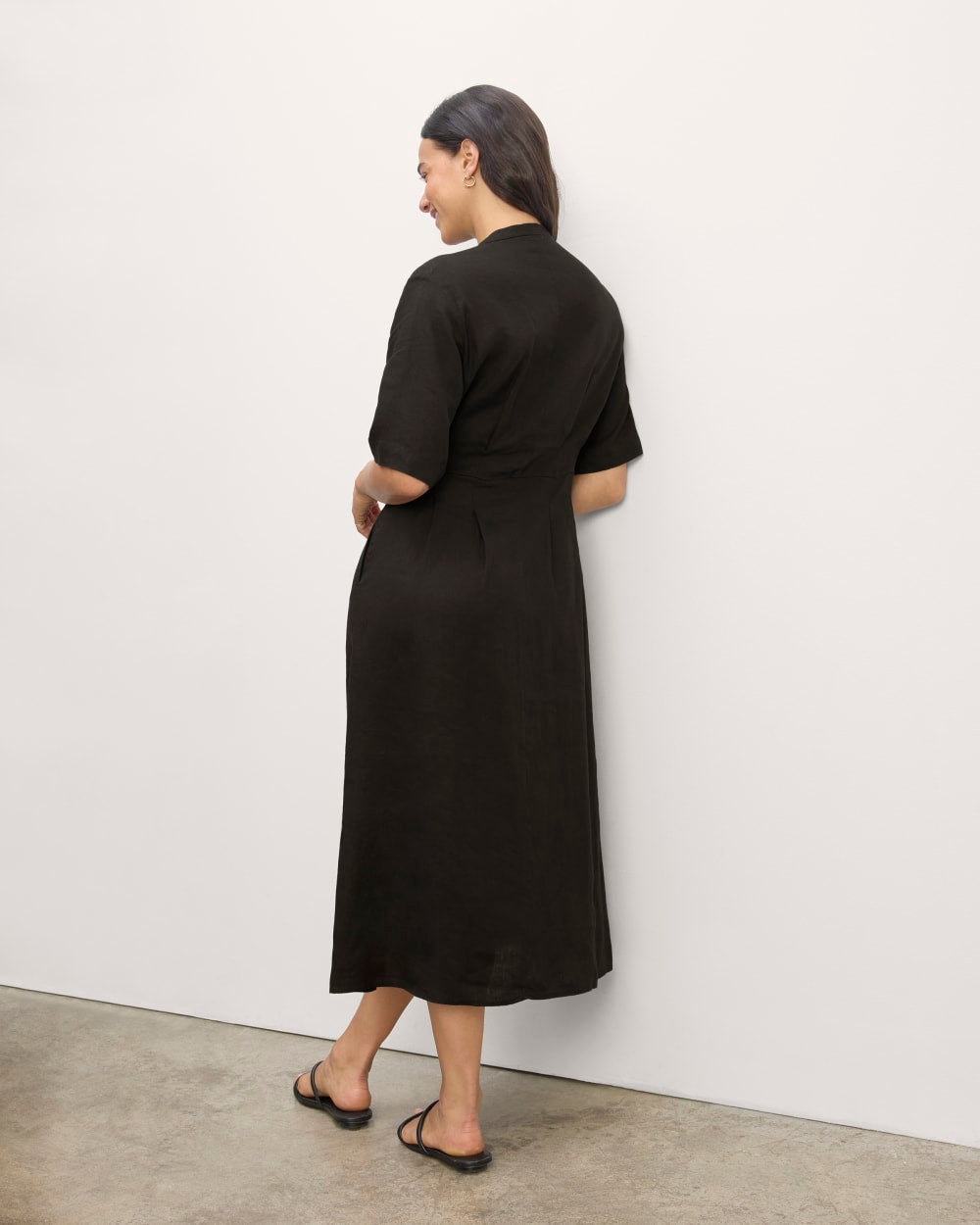 The Frolic Dress in Linen | Black - Image 6