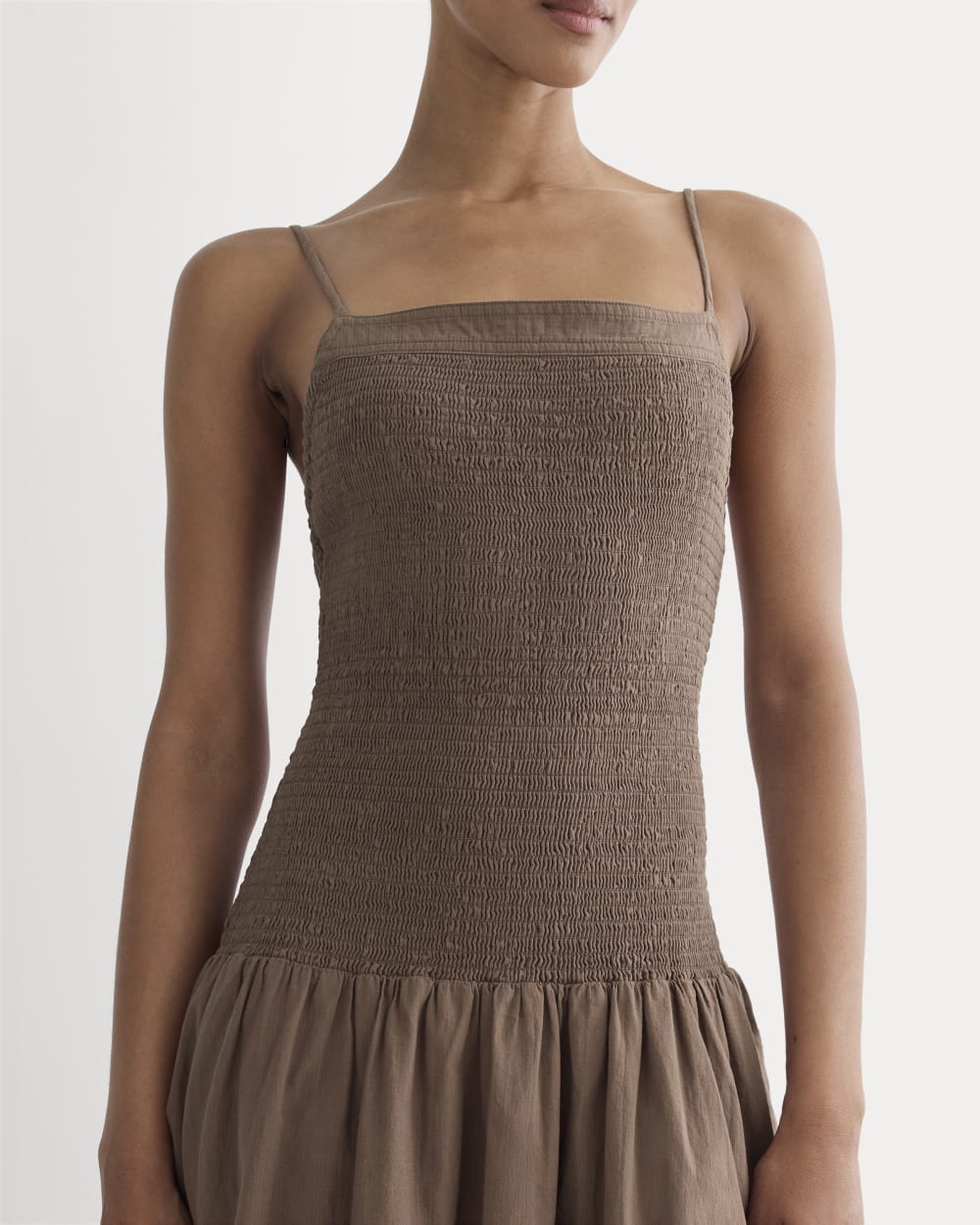 The Gauze Open-Back Dress | Mocha - Image 3