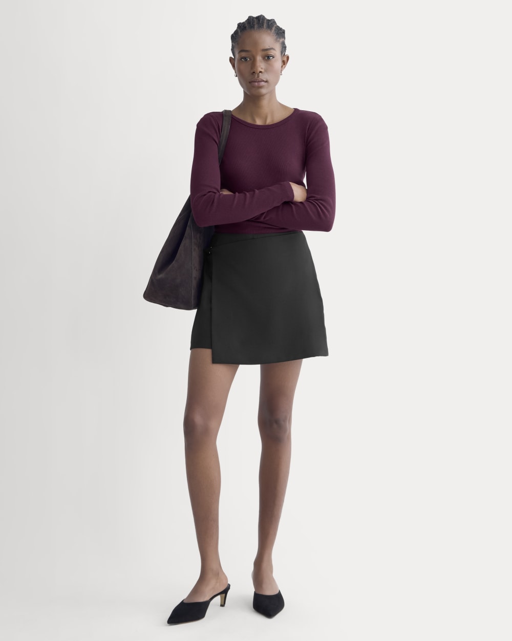 The Luxe Rib Long-Sleeve Crew | Heathered Port Royale - Image 3