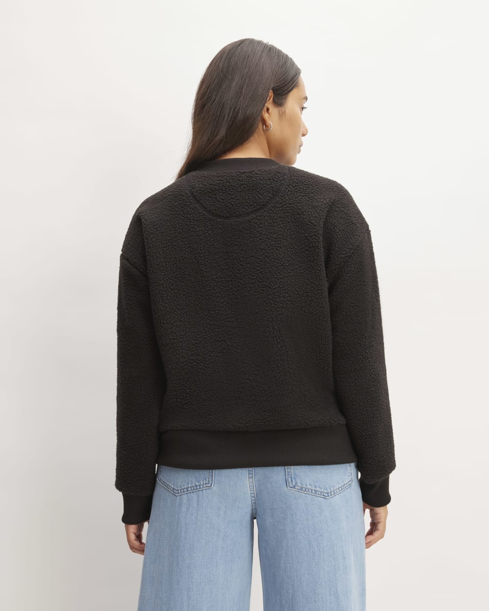 The ReNew Fleece Oversized Crew | Black - Image 6