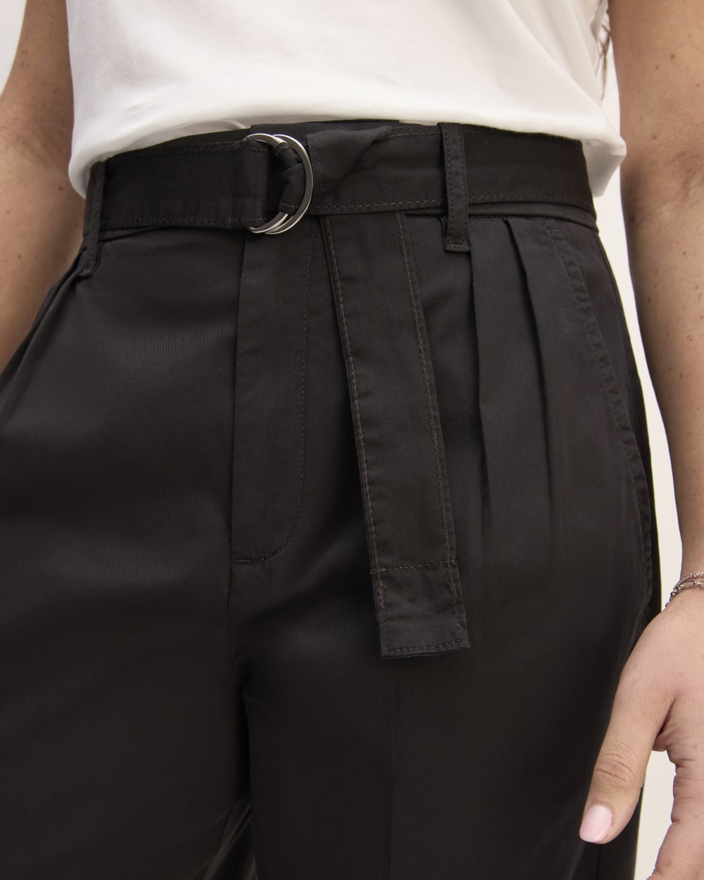 The Pleated Wide-Leg Chino | Black - Image 4