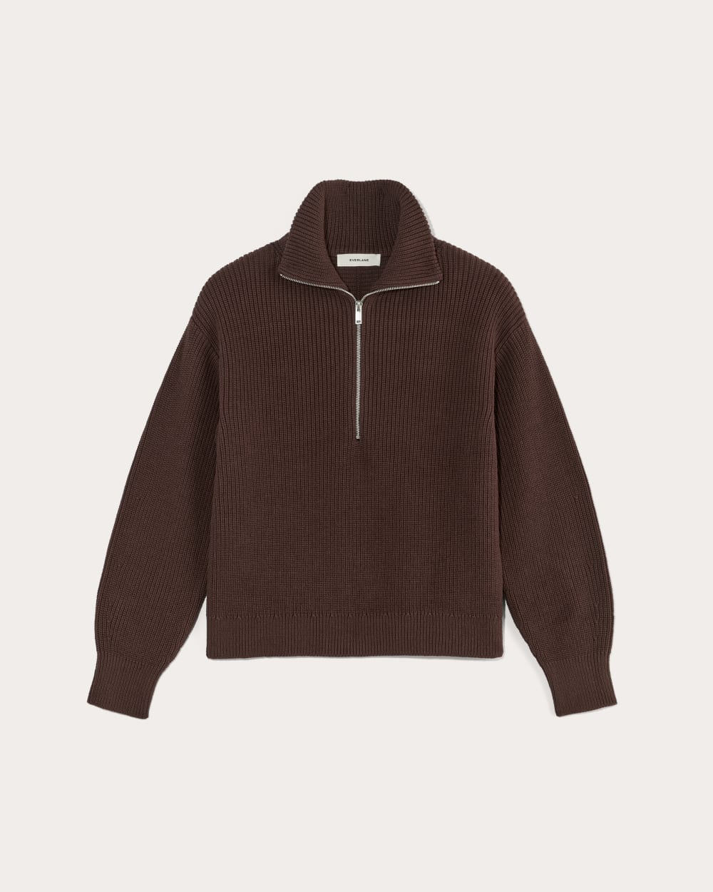 The Half-Zip in Everyday Cotton | Dark Mahogany - Image 2