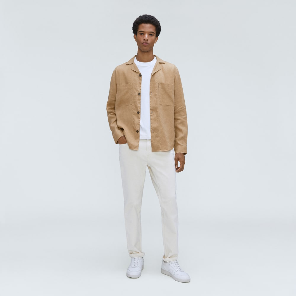 The Long Sleeve Linen Camp Shirt | Iced Coffee - Image 4