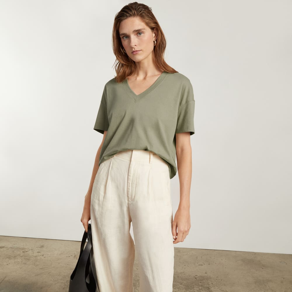 The Organic Cotton Slouchy V-Neck | Reed - Image 4