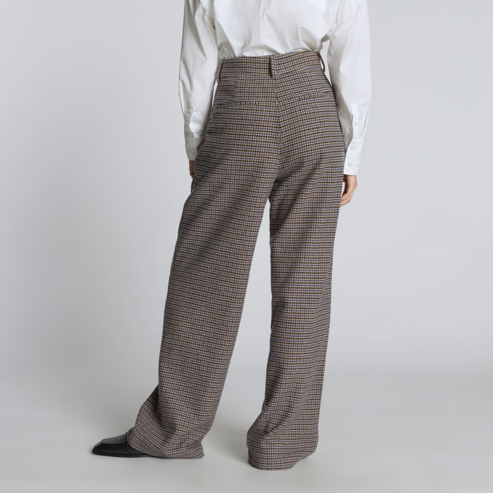 The ReWool® Way-High Drape Pant | Blue / Brown Houndstooth - Image 5