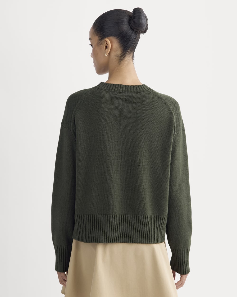 The Boxy Sweater in Everyday Cotton | Dark Green - Image 5