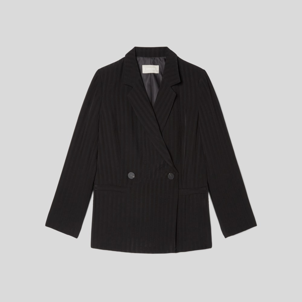 The Drapey City Stripe Blazer | Black - Image 2