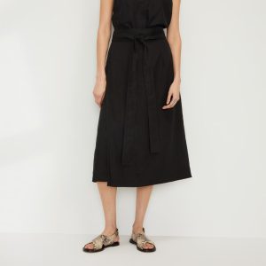 The Linen Wrap Skirt | Black