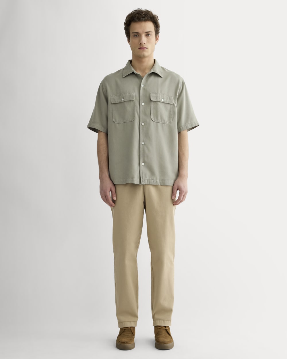 The Relaxed Utility Shirt in Buttersoft | Sage Green - Image 3