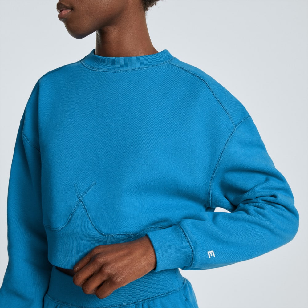 The Organic Cotton Cropped Crew | Horizon Blue - Image 4