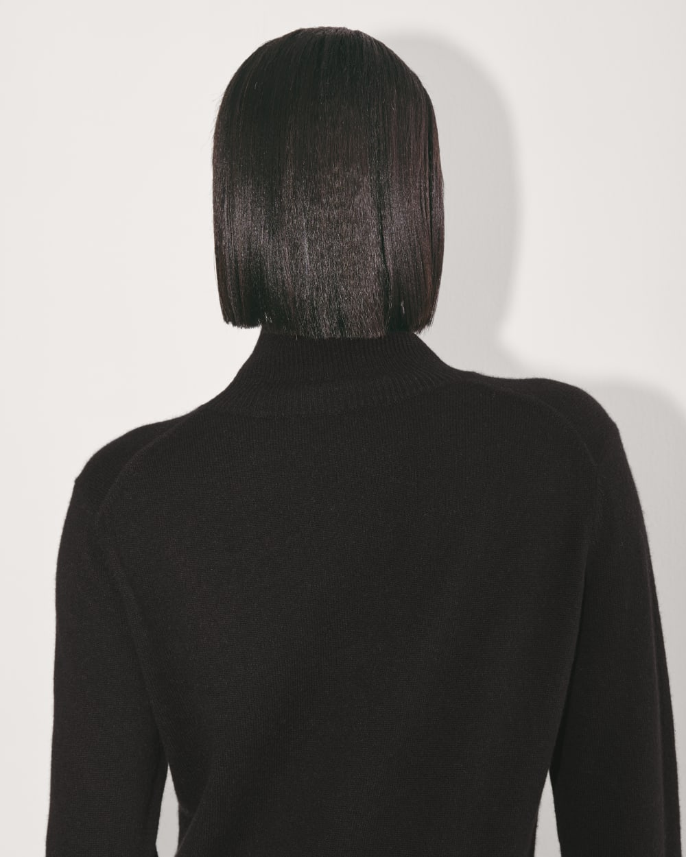 The Turtleneck Sweater Dress in Cashmere | Black - Image 7