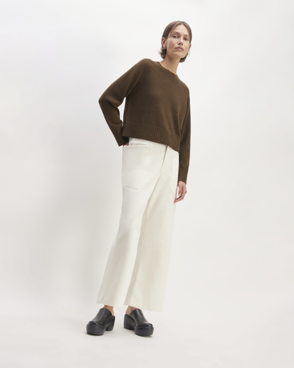 The Boxy Crew in Cashmere | Heather Cocoa - Image 3