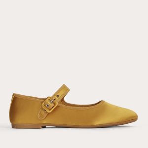 The Day Buckle Mary Jane | Golden Yellow Satin