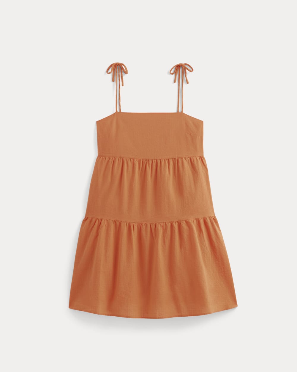 The Gauze Mini Tiered Dress | Soft Orange - Image 2