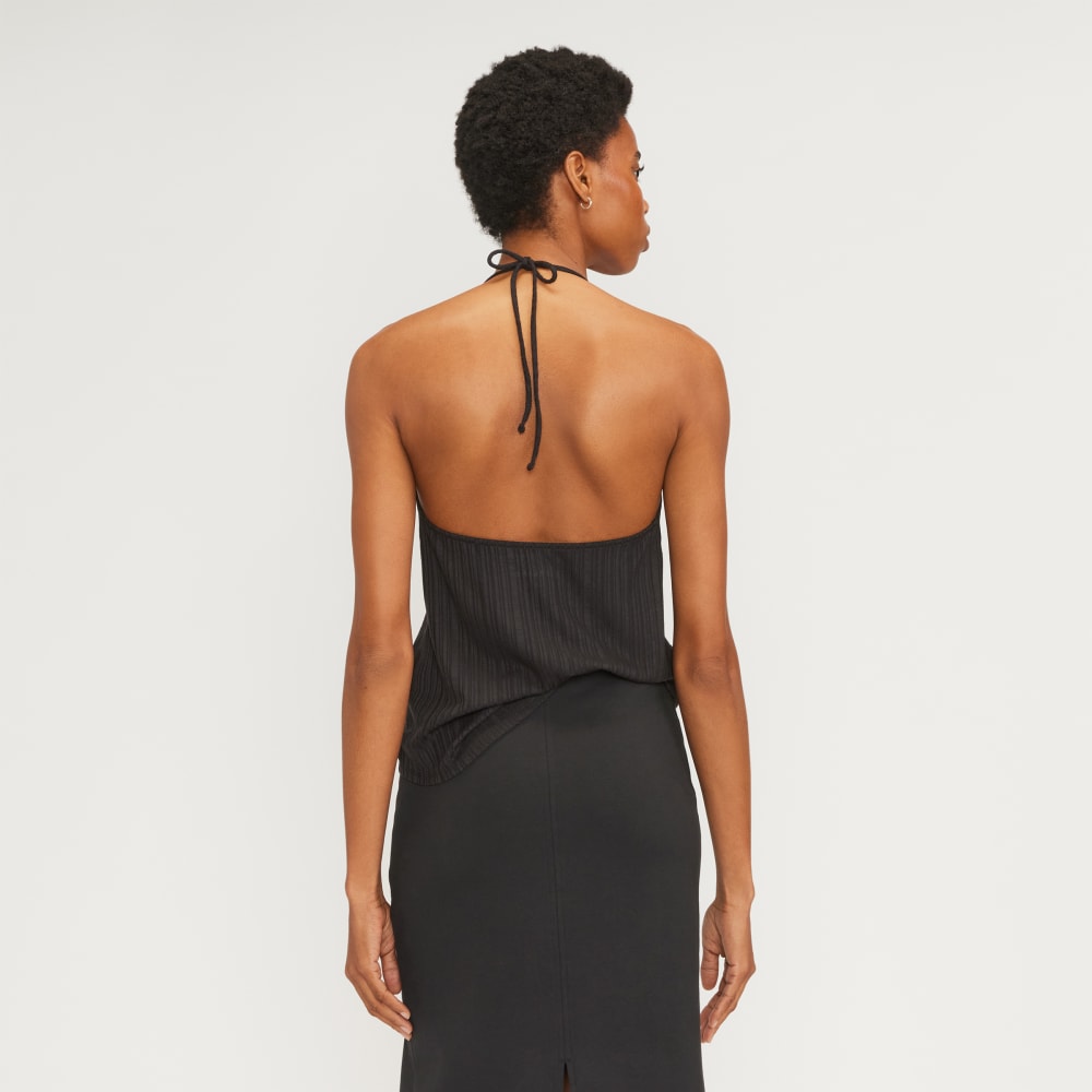 The Rib Soft Knit Halter Top | Black - Image 3