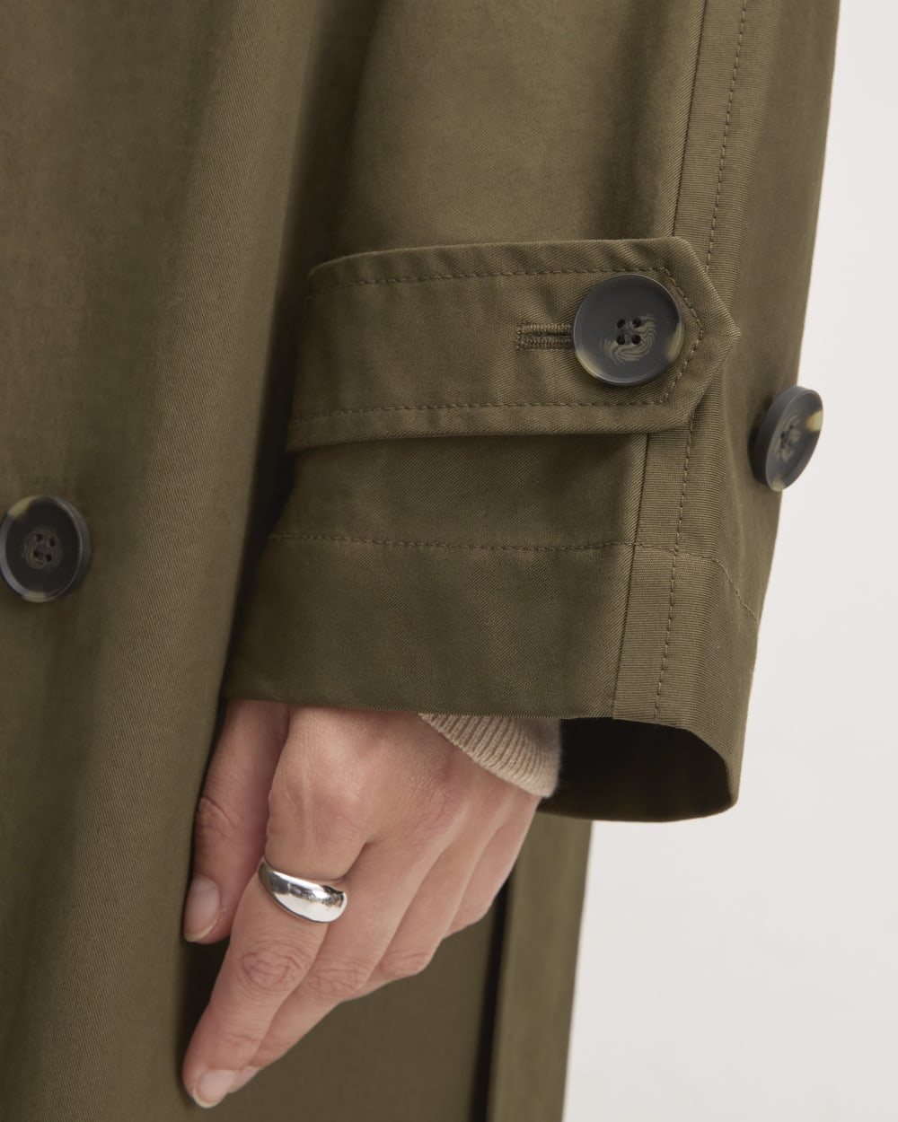 The Cotton Long Trench Coat | Beech - Image 5
