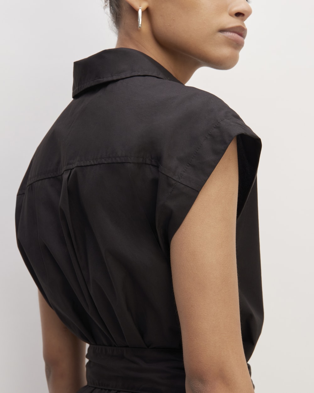 The Supima? Cotton Short-Sleeve Shirt Dress | Black - Image 5