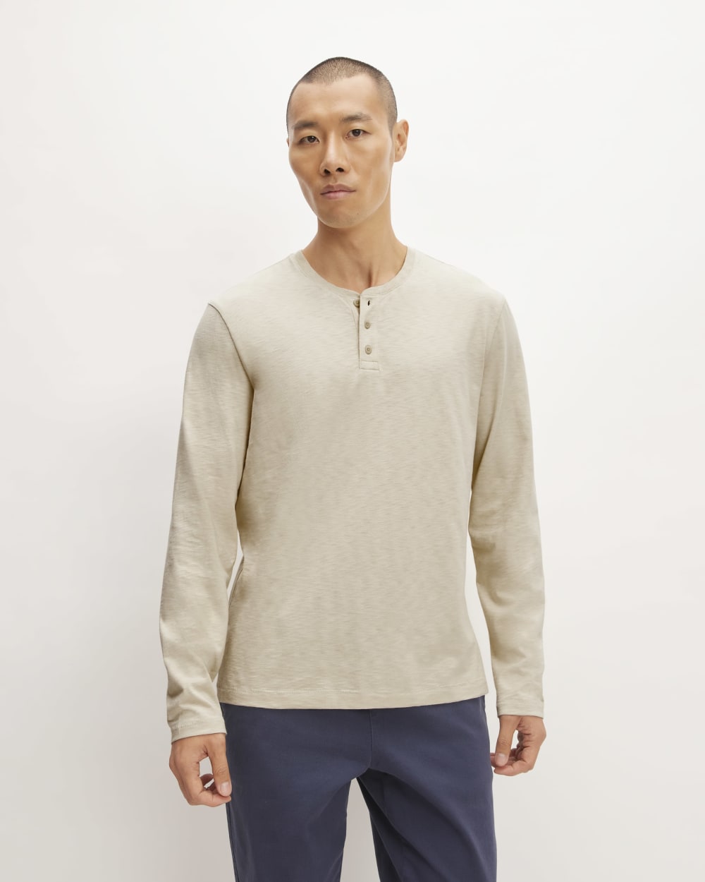The Slub Long-Sleeve Henley | Pelican - Image 3
