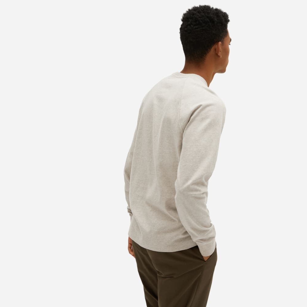 The Premium-Weight Long-Sleeve Crew | Uniform | Heather Oatmeal - Image 4