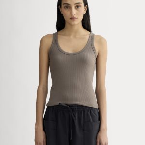 The Shimmy Scoop-Neck Tank | Taupe