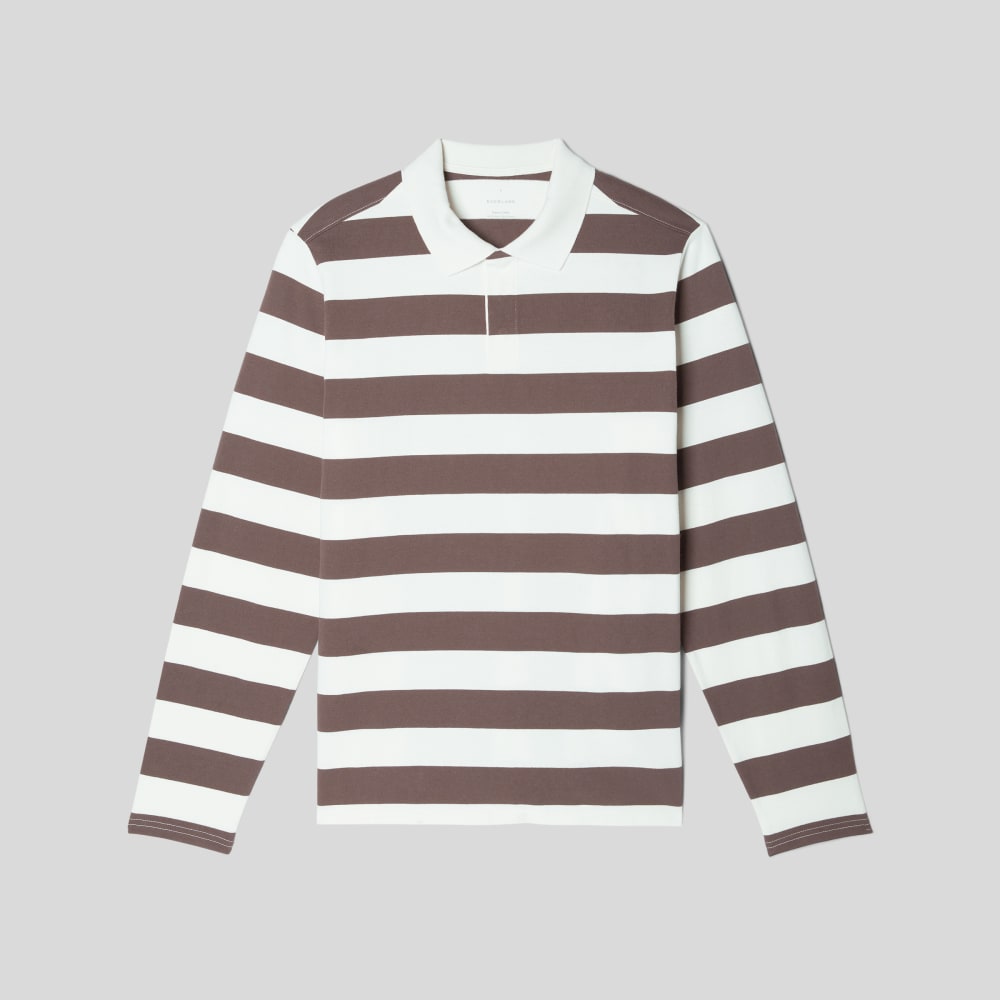 The Premium-Weight Rugby Shirt | Chocolate Brown / Canvas Tan - Image 2