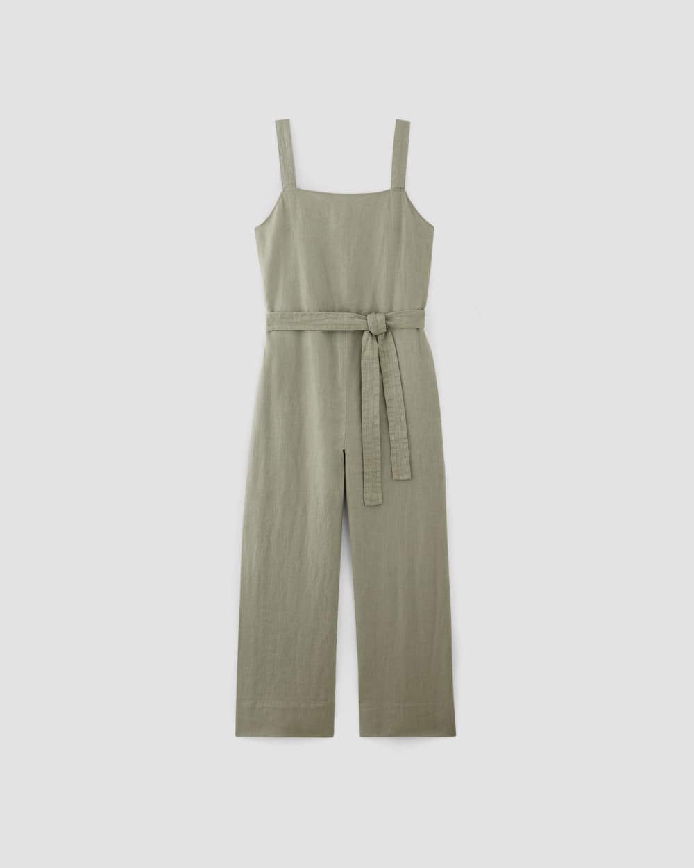 The Linen Side-Button Jumpsuit | Sage Green - Image 2