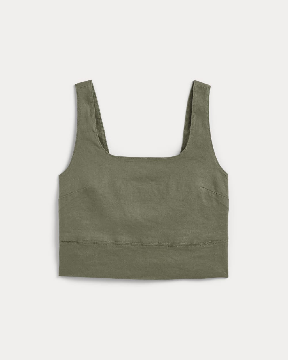 The Square Tank in Stretch Linen | Lichen Green - Image 2