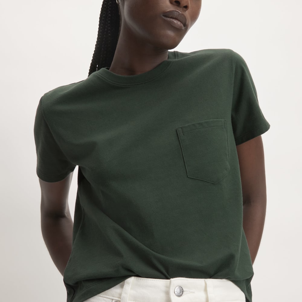 The Box-Cut Tee in Essential Cotton | Scarab | Pocket - Image 4