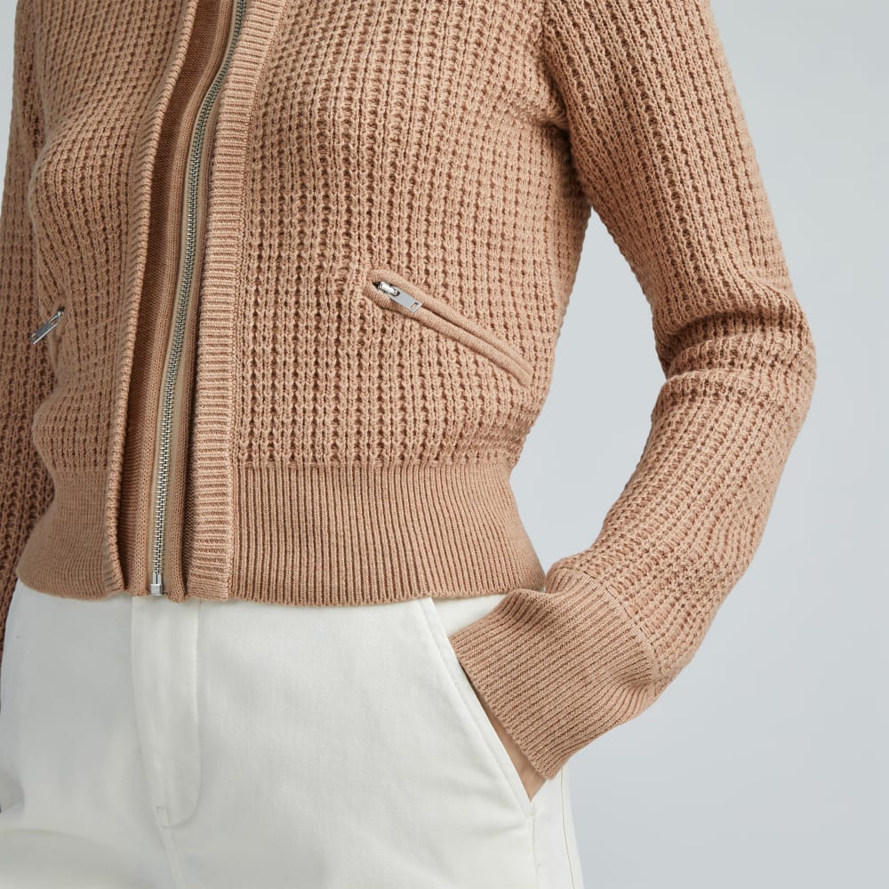 The Cropped Cotton-Merino Bomber | Chestnut - Image 5
