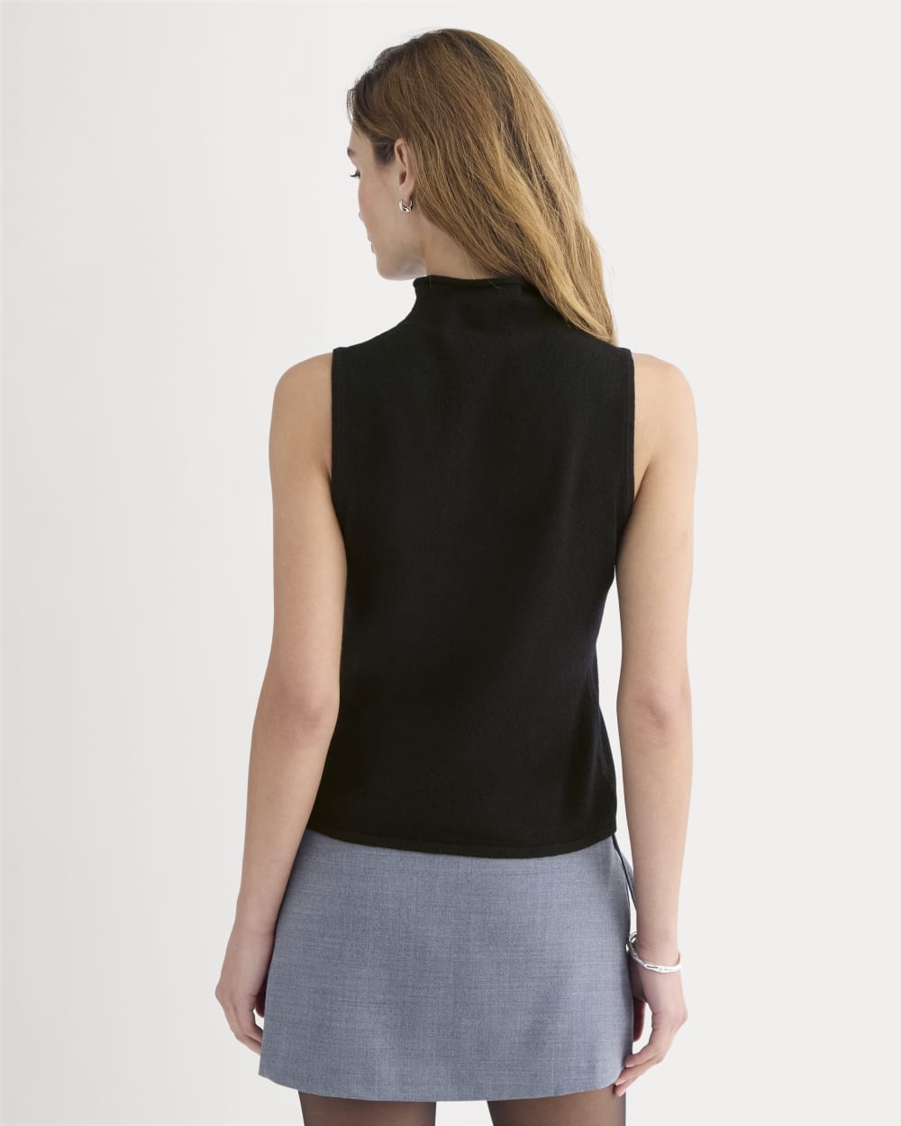 Cashmere Funnel-Neck Tank | Black - Image 5