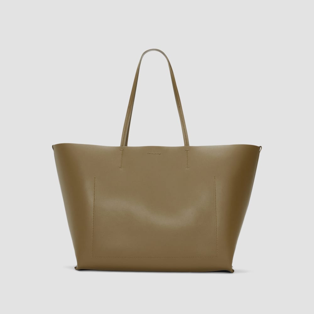 The Luxe Italian Leather Tote | Beech - Image 6