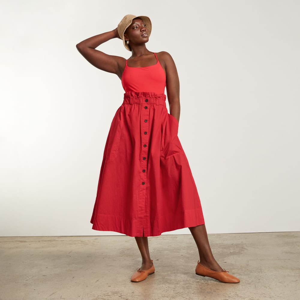 The Easy Button-Front Skirt | Goji Berry - Image 3