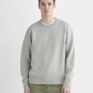 Luxe Merino Double-Knit Sweater | Heathered Grey