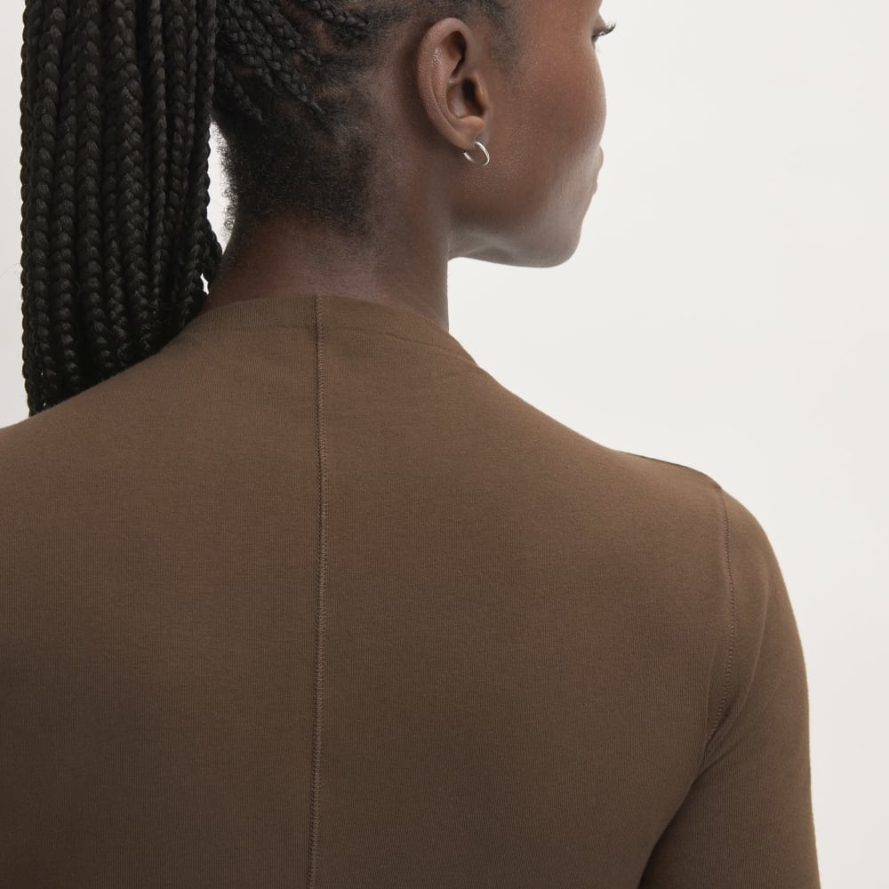 The Supima? Form Funnel Neck Tee | Cocoa - Image 4