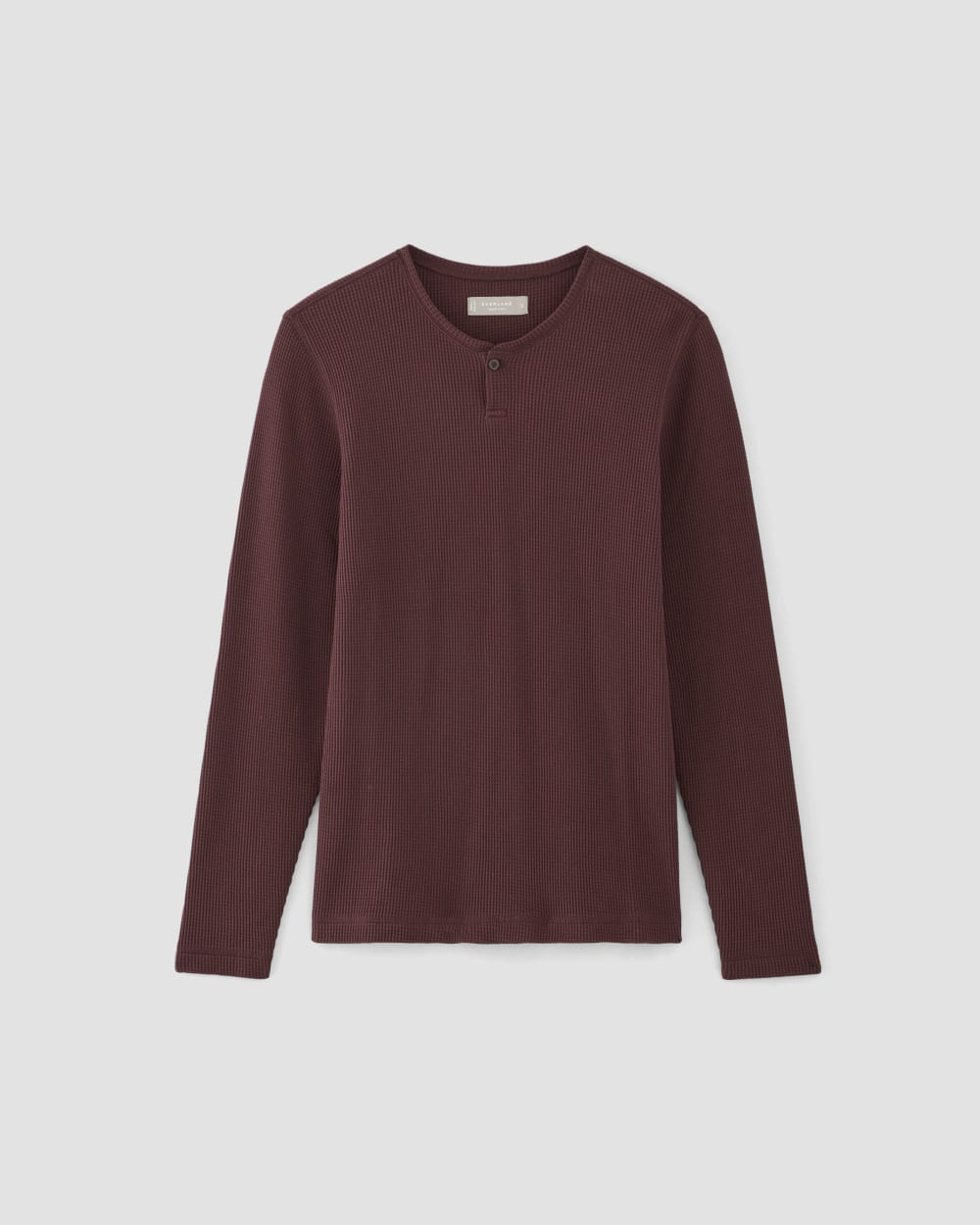 The Waffle Long-Sleeve Henley | Burgundy - Image 2