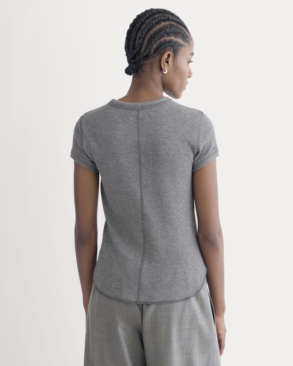 Shrunken Tee in Cozy Waffle | Heathered Charcoal - Image 5