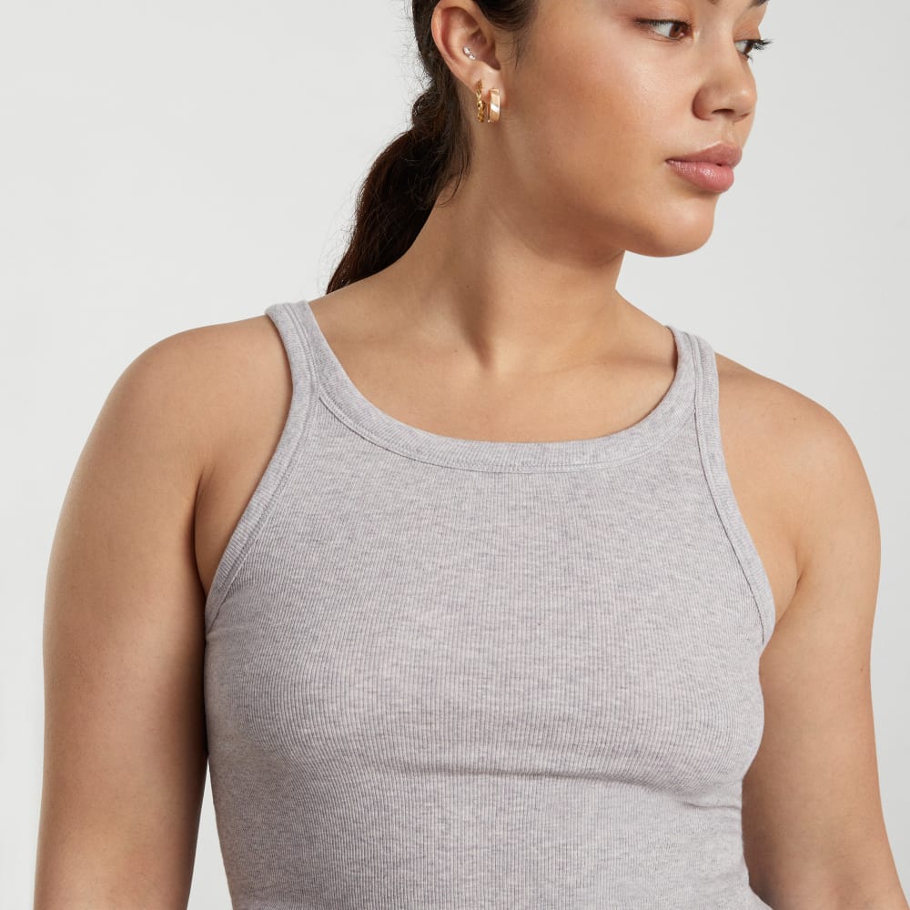 The Pima Micro-Rib Short Tank | Heathered Grey - Image 4