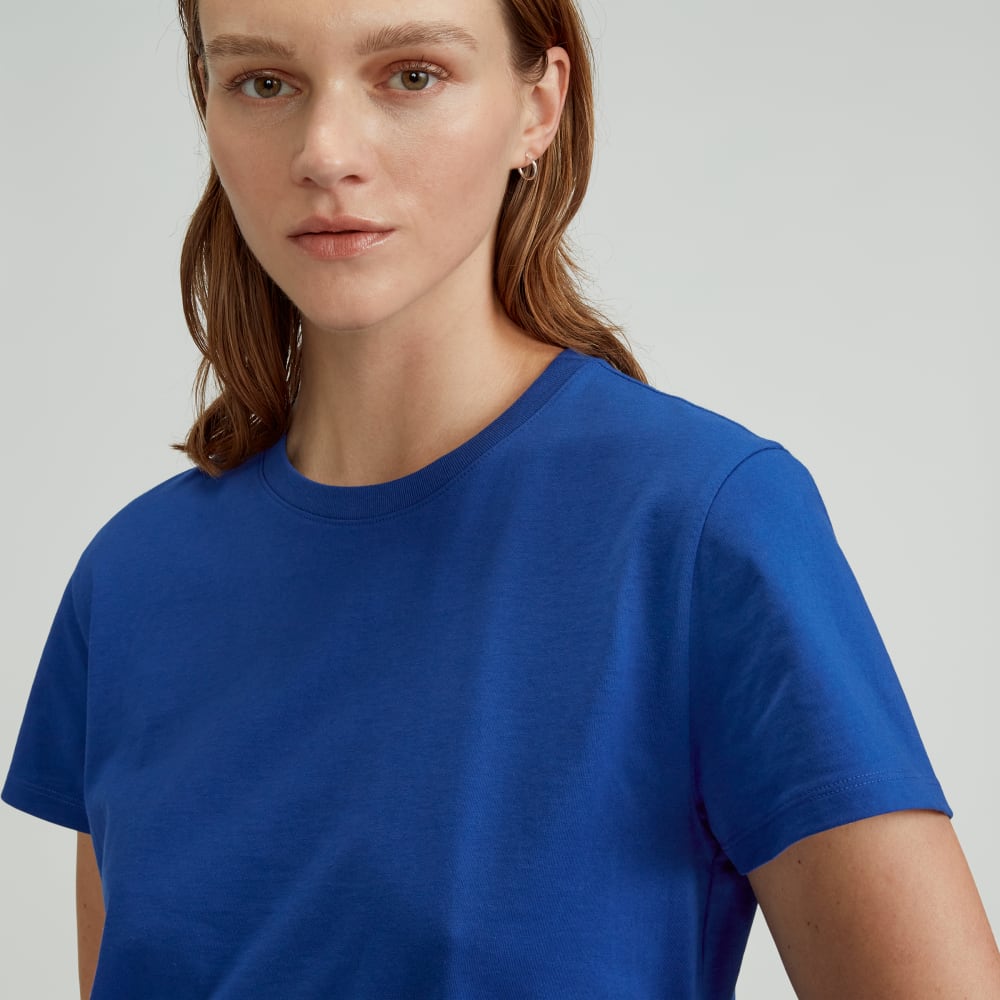 The Box-Cut Tee in Essential Cotton | Mazarine Blue | No Pocket - Image 3