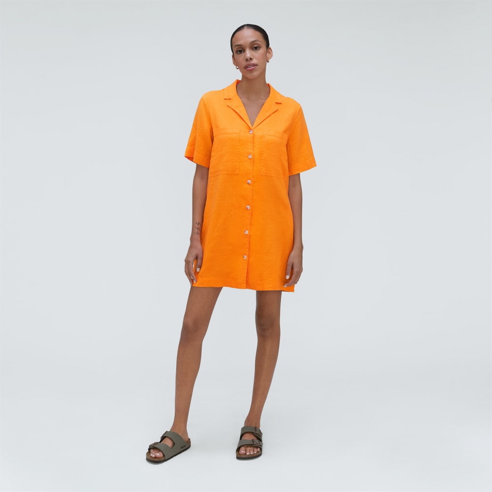 The Linen Workwear Dress | Turmeric - Image 2